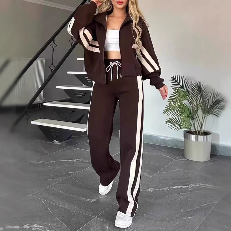 👜 -50 % sur toute la mode femme ! ✨Ensemble sportif 2 pièces à rayures pour femmes