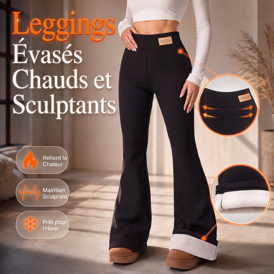 ⏳Liquidation totale⏳Legging évasé doublé de peluche pour femme