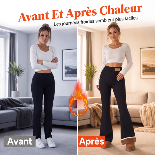 ⏳Liquidation totale⏳Legging évasé doublé de peluche pour femme