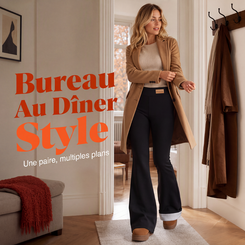 ⏳Liquidation totale⏳Legging évasé doublé de peluche pour femme