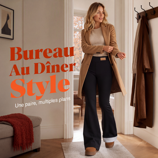 ⏳Liquidation totale⏳Legging évasé doublé de peluche pour femme