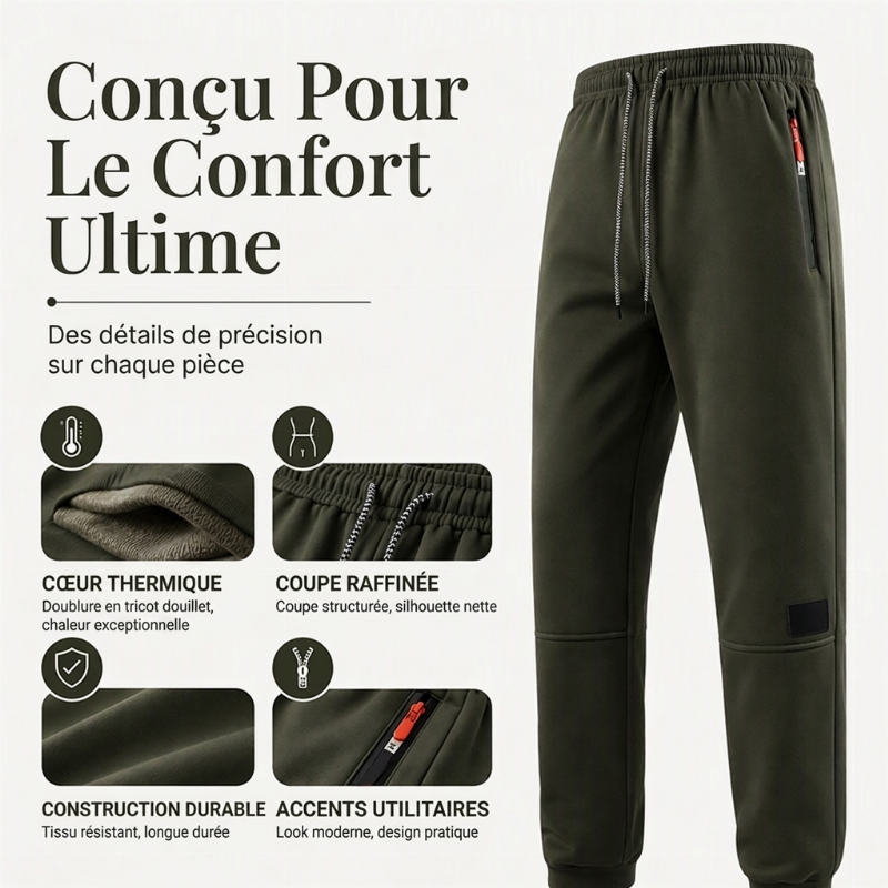 Pantalon de survêtement thermique d'hiver unisexe pour l'extérieur