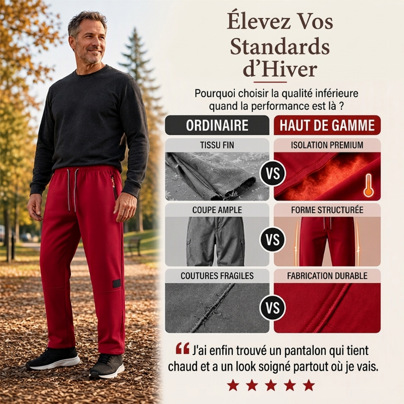 Pantalon de survêtement thermique d'hiver unisexe pour l'extérieur