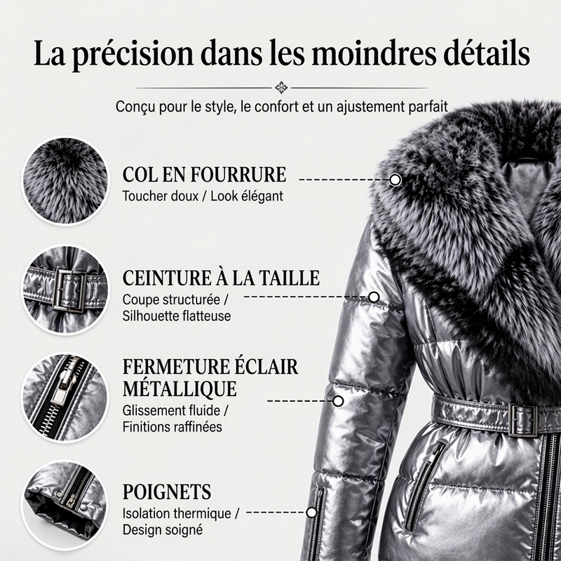 Veste matelassée femme avec col en fausse fourrure