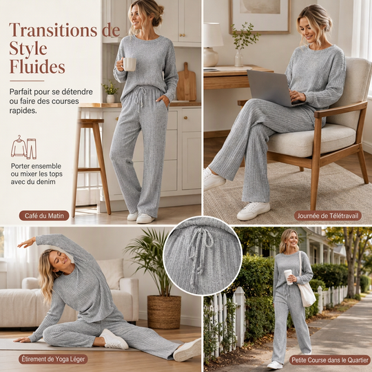 Ensemble de détente en maille décontracté pour femme