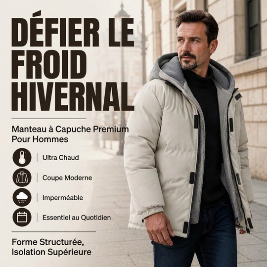 Veste à capuche thermique et coupe-vent d'hiver pour homme