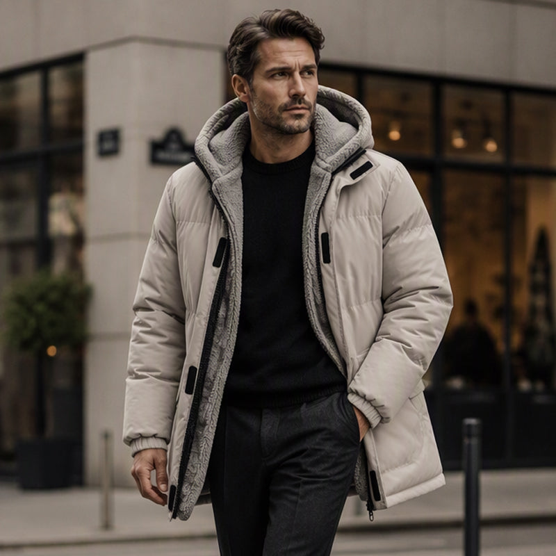 Veste à capuche thermique et coupe-vent d'hiver pour homme