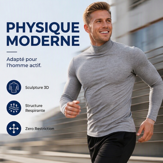 Haut col roulé factice ajusté pour homme
