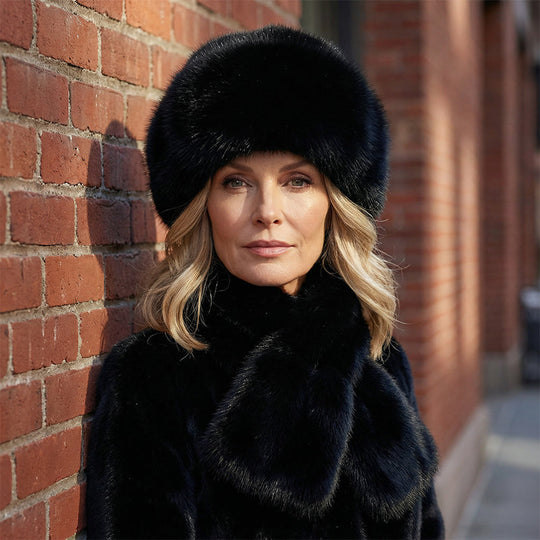 Ensemble chaud d'hiver : écharpe et bonnet en peluche épaisse