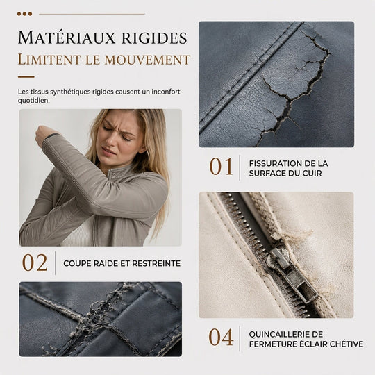 Moto courte légère en simili cuir femme pour le printemps et l'automne