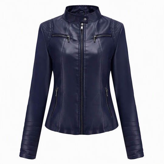 Moto courte légère en simili cuir femme pour le printemps et l'automne