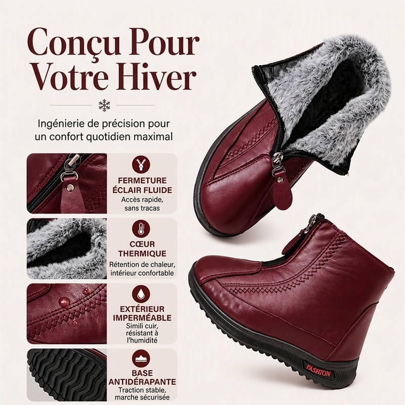 Bottes d'hiver chaudes et antidérapantes pour femmes
