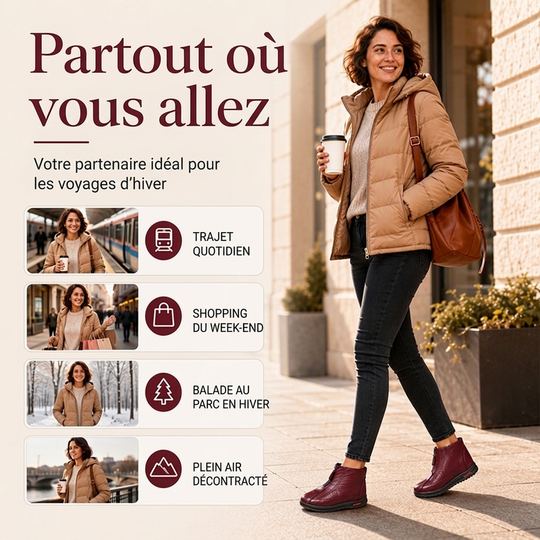 Bottes d'hiver chaudes et antidérapantes pour femmes