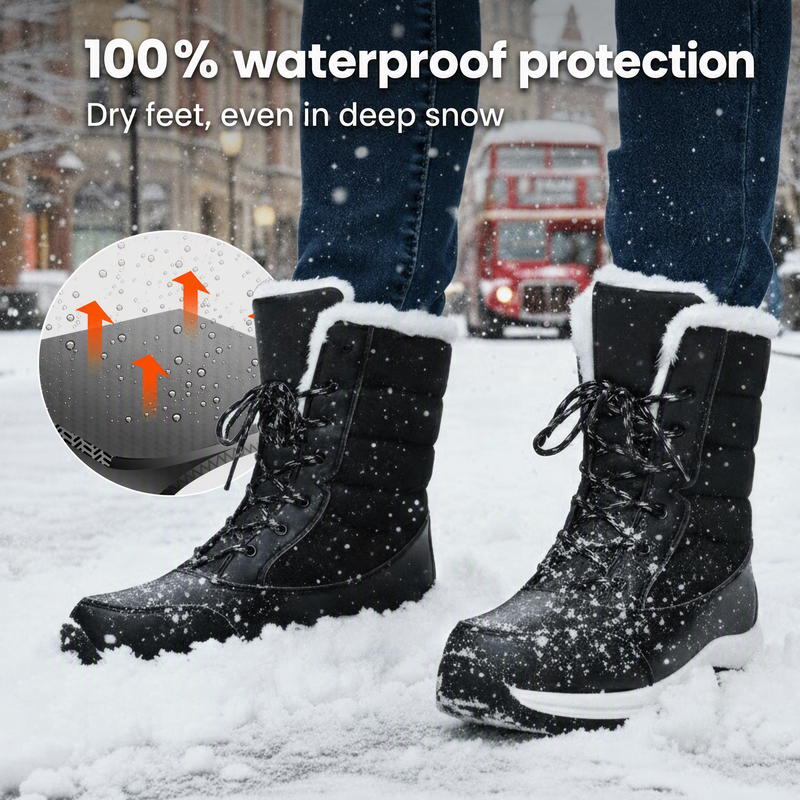 ❄️ Women's Waterproof Plush-Lined Mid-Calf Snow Boots ✨ – 50% OFF | Warm Winter Comfort