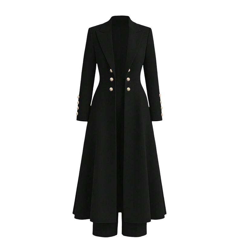 📢📢50 % DE RÉDUCTION !! ⏰Ensemble élégant d'automne pour femme, composé de deux pièces : un manteau rétro à manches longues et un pantalon sobre