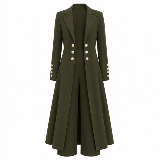 📢📢50 % DE RÉDUCTION !! ⏰Ensemble élégant d'automne pour femme, composé de deux pièces : un manteau rétro à manches longues et un pantalon sobre