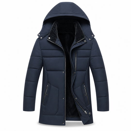 ❄️ Men's Mid-Length Winter Padded Thickened Business Casual Cotton Coat for Middle-Aged Men