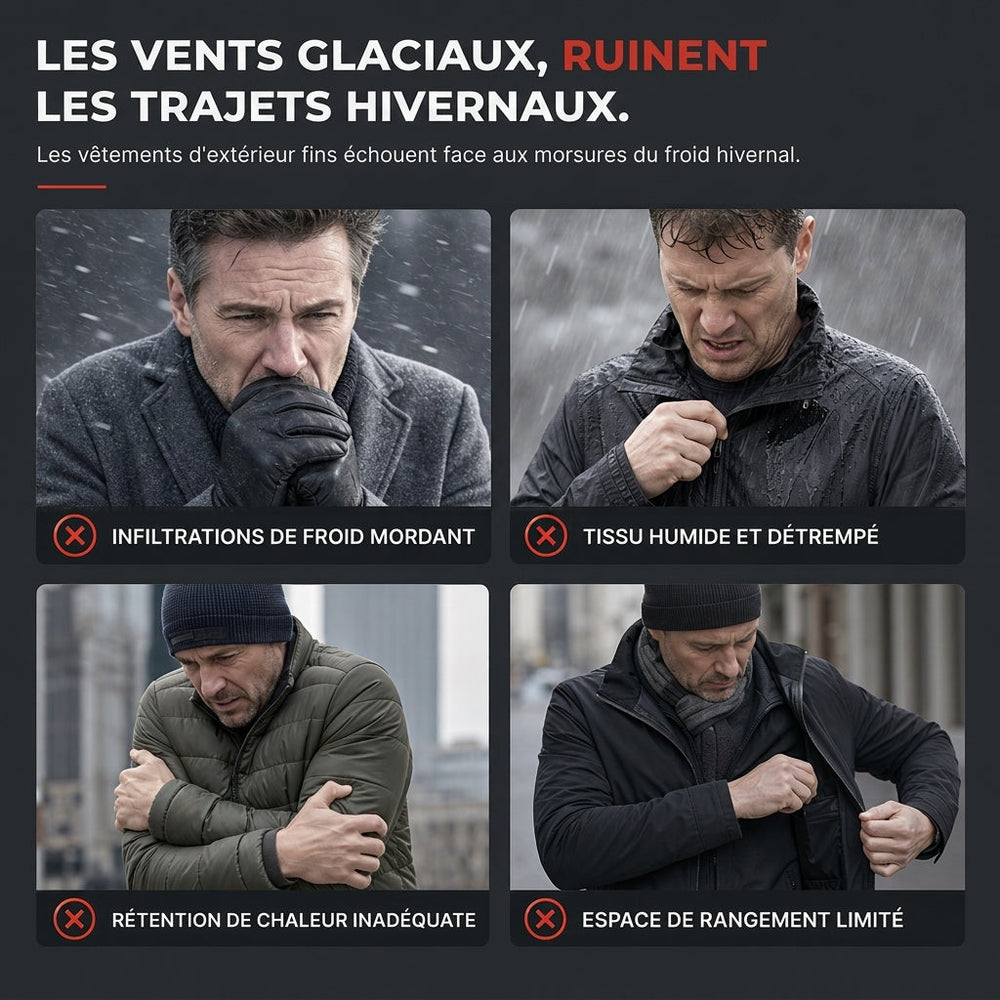 Manteau en coton matelassé mi-long d'hiver, épais et décontracté pour hommes d'âge moyen