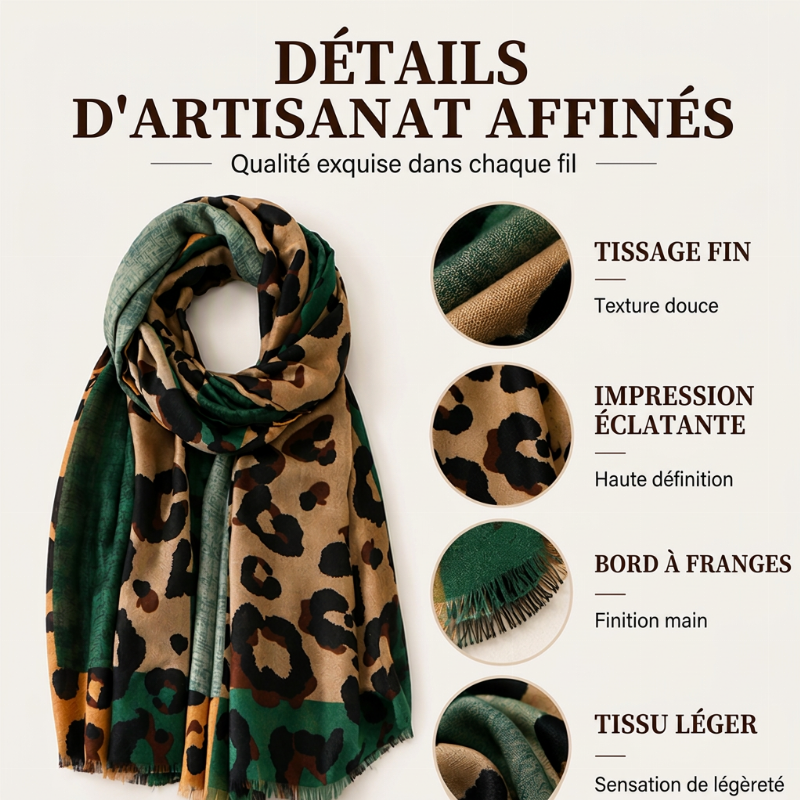 🔥 40% de réduction 🔥Foulard châle imprimé léopard polyvalent et léger