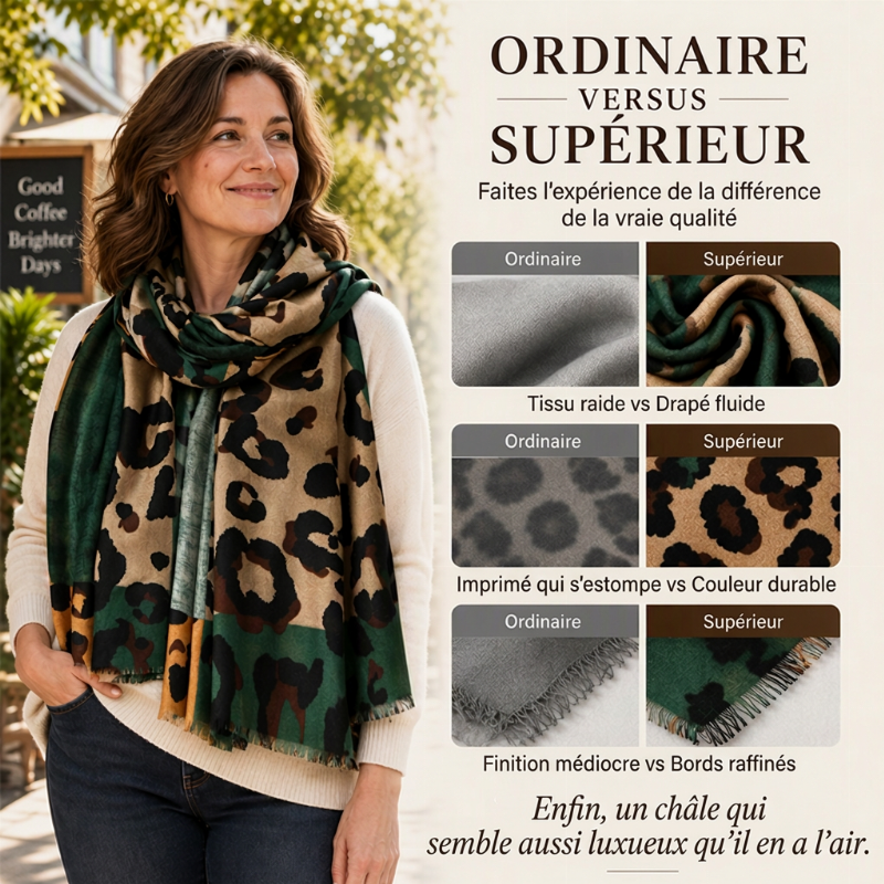 🔥 40% de réduction 🔥Foulard châle imprimé léopard polyvalent et léger