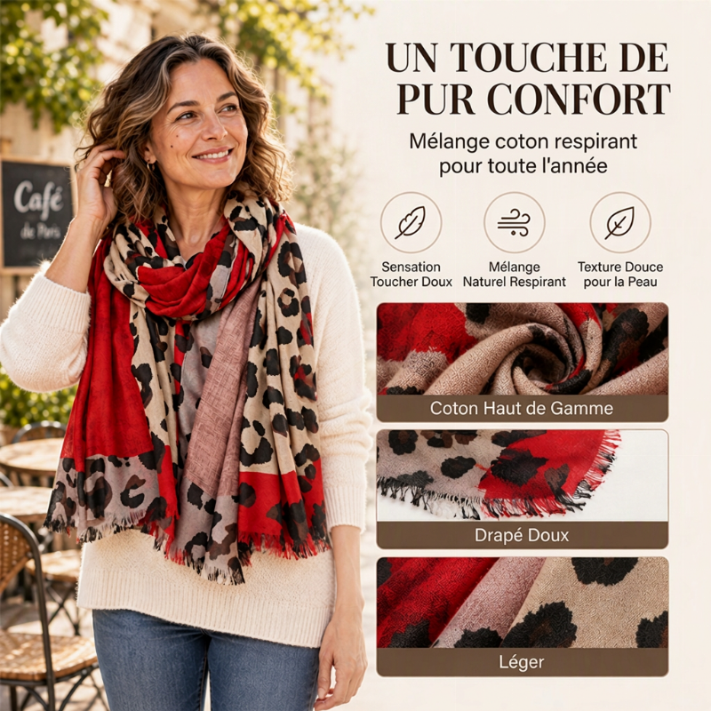 🔥 40% de réduction 🔥Foulard châle imprimé léopard polyvalent et léger