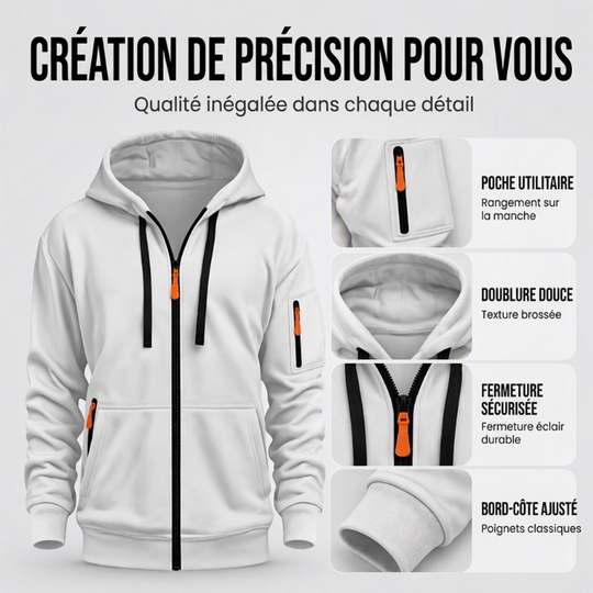 Veste à capuche thermique décontractée pour homme