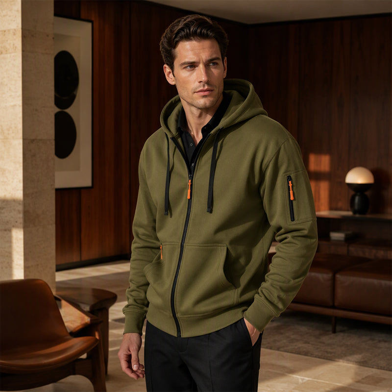 Veste à capuche thermique décontractée pour homme