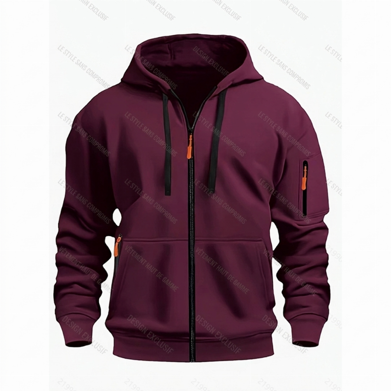 Veste à capuche thermique décontractée pour homme