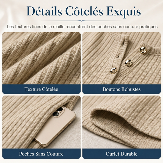 🔥 50% de réduction 🔥Robe moulante à manches longues unie pour femme, automne-hiver, avec boutons
