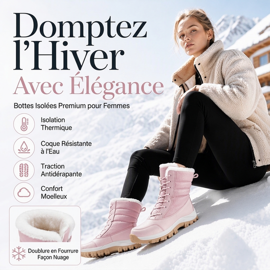 🥳💞 +26 000 vendues🔥👢Bottes de neige mi-mollet imperméables à doublure pelucheuse pour femmes🎁