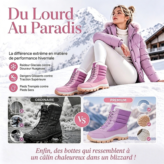 🥳💞 +26 000 vendues🔥👢Bottes de neige mi-mollet imperméables à doublure pelucheuse pour femmes🎁