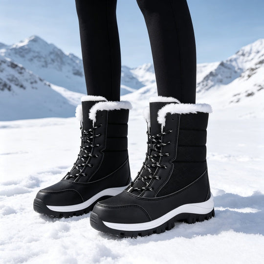 🥳💞 +26 000 vendues🔥👢Bottes de neige mi-mollet imperméables à doublure pelucheuse pour femmes🎁