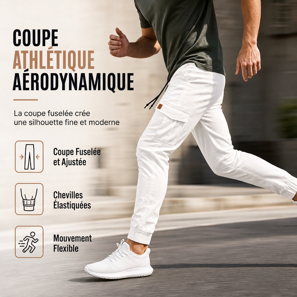 Pantalon Jogger Cargo Unisexe Couleur Unie Décontracté