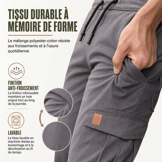 Pantalon Jogger Cargo Unisexe Couleur Unie Décontracté