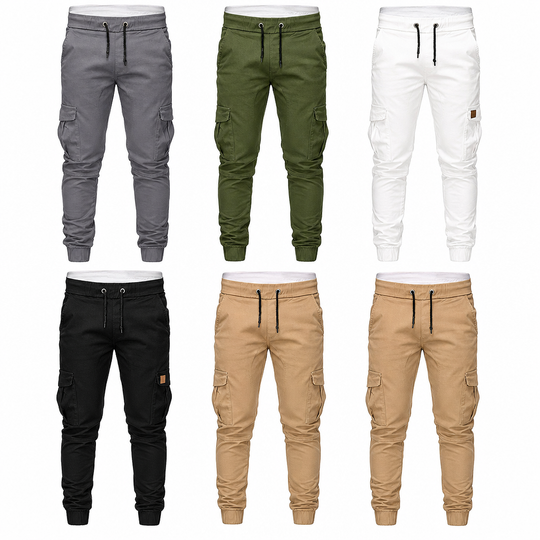 Pantalon Jogger Cargo Unisexe Couleur Unie Décontracté