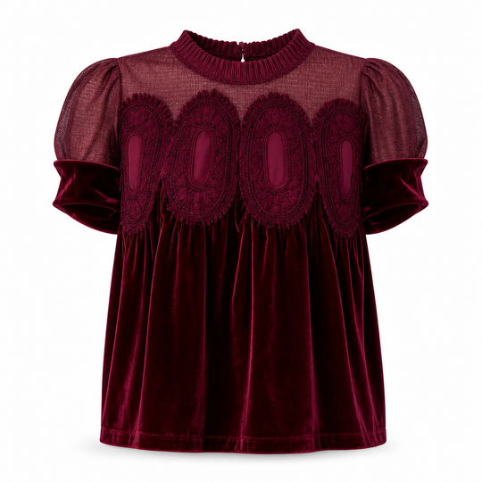 🔥 50% de réduction 🔥Haut uni à manches courtes pour femme, avec col à volants