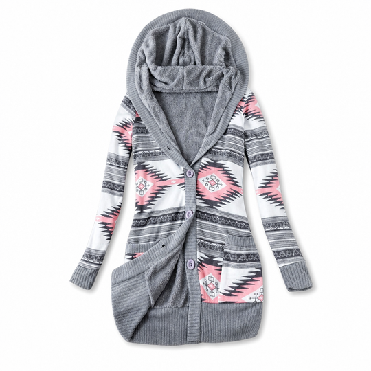 🔥 50% de réduction 🔥Pull à capuche mi-long en maille pour femme, doublure en coton