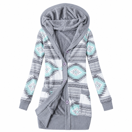 🔥 50% de réduction 🔥Pull à capuche mi-long en maille pour femme, doublure en coton