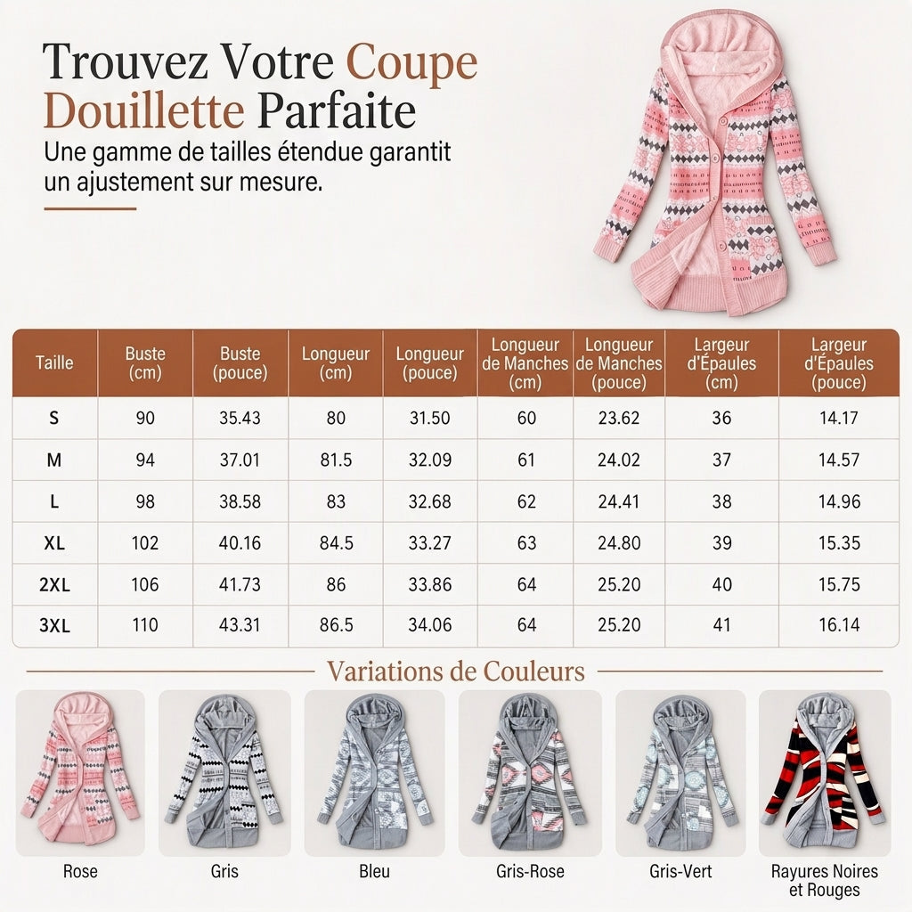 🔥 50% de réduction 🔥Pull à capuche mi-long en maille pour femme, doublure en coton