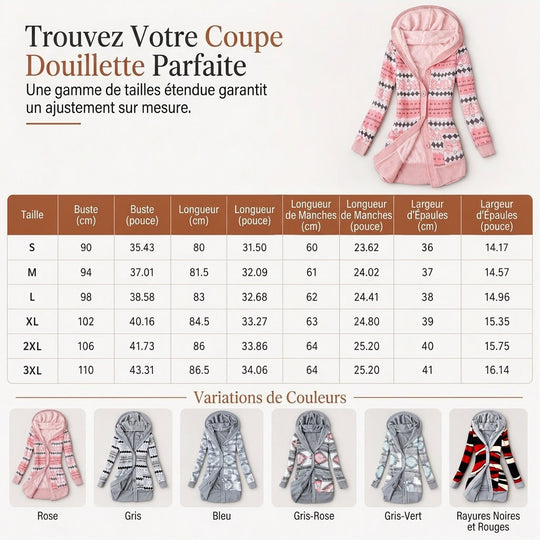 🔥 50% de réduction 🔥Pull à capuche mi-long en maille pour femme, doublure en coton