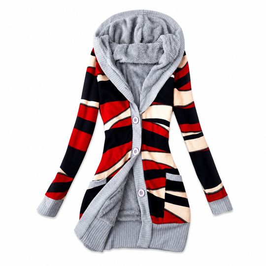 🔥 50% de réduction 🔥Pull à capuche mi-long en maille pour femme, doublure en coton