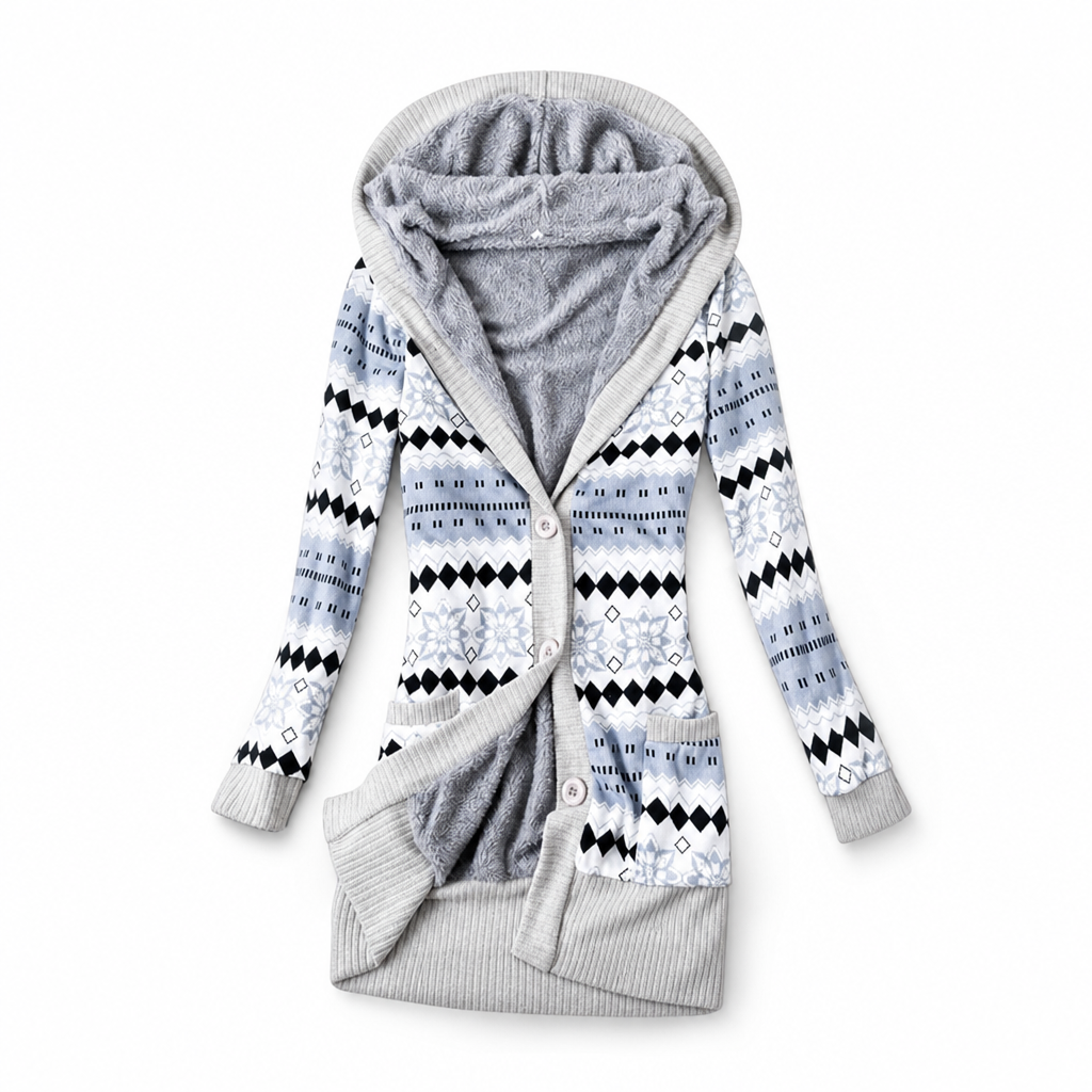 🔥 50% de réduction 🔥Pull à capuche mi-long en maille pour femme, doublure en coton