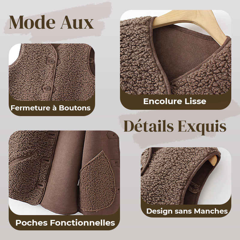 🔥 50% de réduction 🔥Gilet Court Chaud à Boutons pour Femme en Automne
