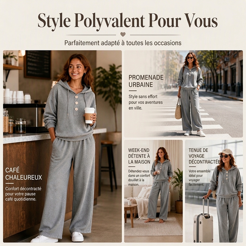 👜 -50 % sur toute la mode femme ! ✨Ensemble décontracté femme : sweat à capuche et pantalon de salon