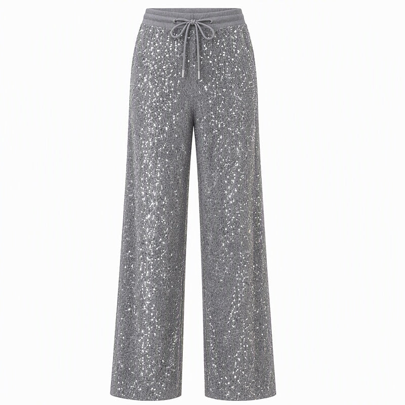 🔥 50% de réduction 🔥Pantalon large à paillettes scintillantes pour femme