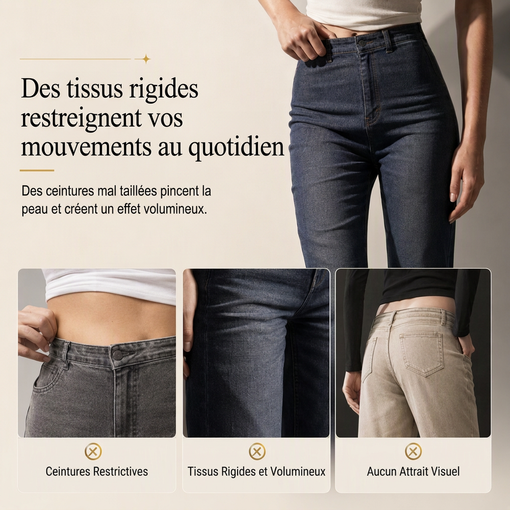 Pantalon large taille haute à empiècements en dentelle avec boutons dorés décoratifs pour femme