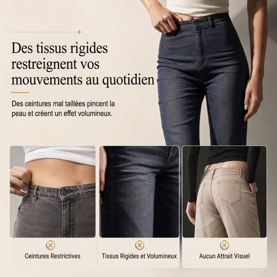 Pantalon large taille haute à empiècements en dentelle avec boutons dorés décoratifs pour femme
