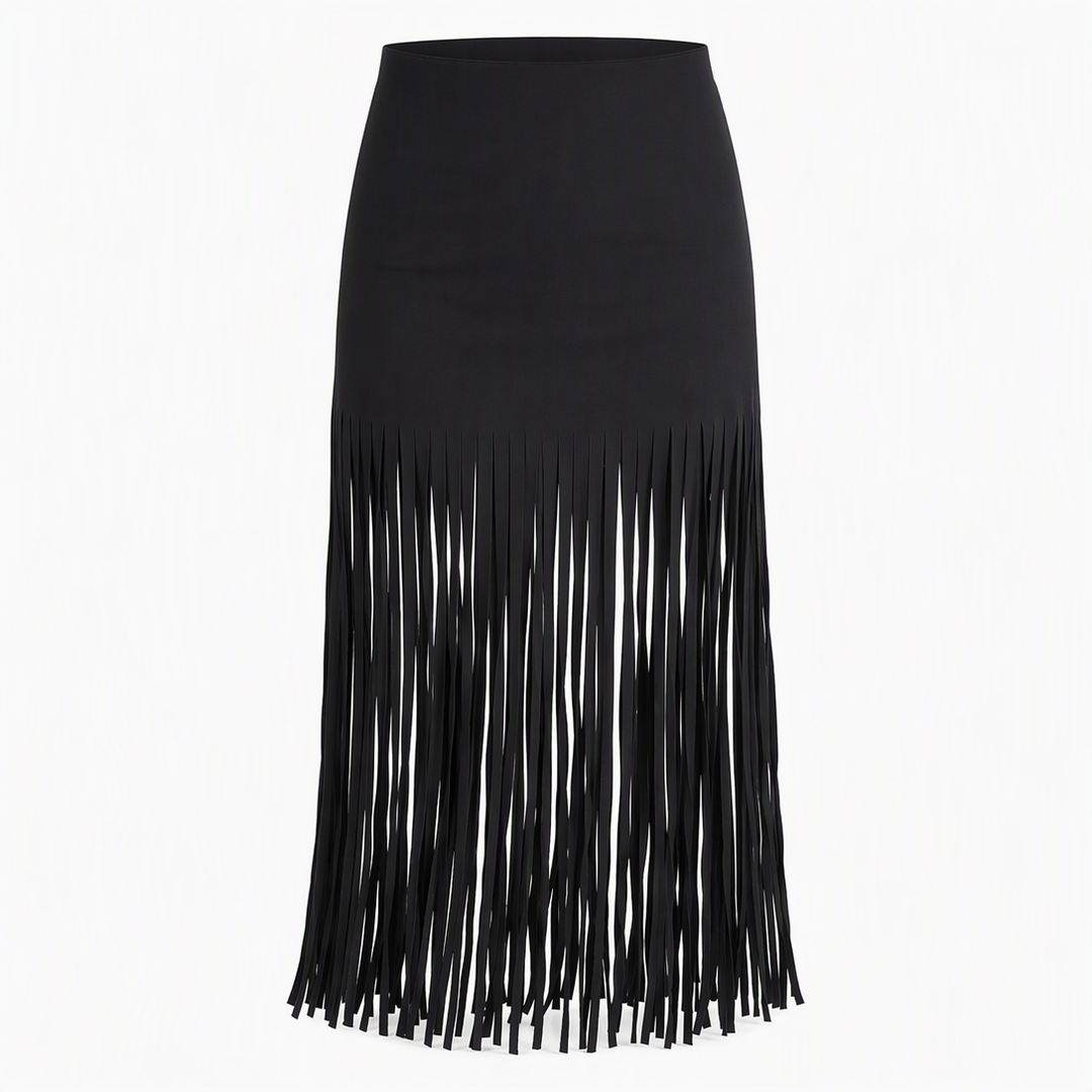 Jupe élastique à franges pour femmes, jupe polyvalente et tendance pour le printemps et l'automne