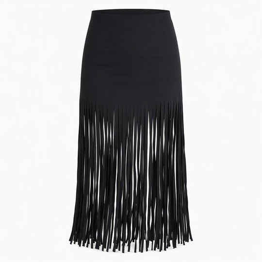 Jupe élastique à franges pour femmes, jupe polyvalente et tendance pour le printemps et l'automne