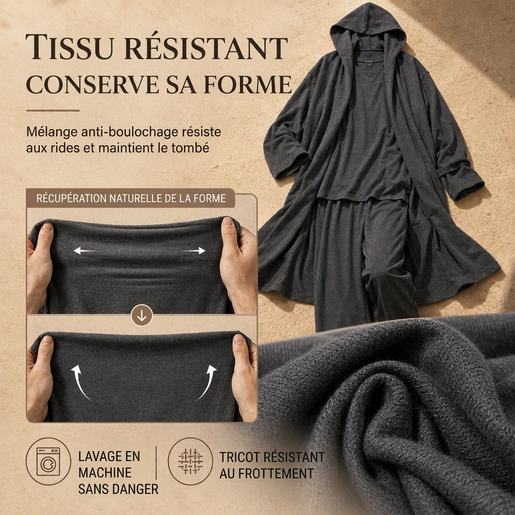 Ensemble de 3 pièces pantalon long avec haut à couche de base et pantalon